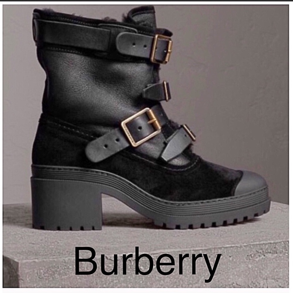 Burberry military shearling boots
